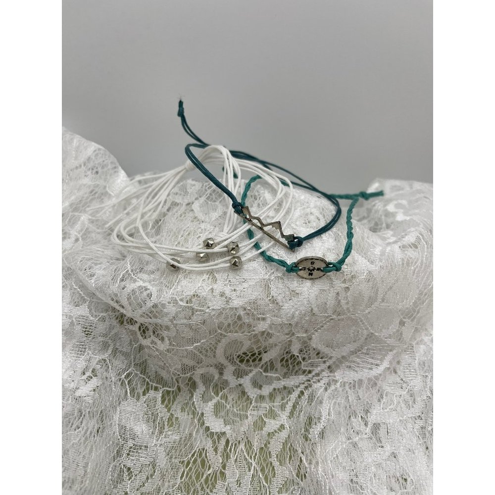 Wanderlust Mountain Direction Friendship Style 3-Strand Bracelet